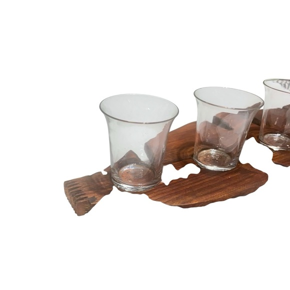 Hand Carved unique vintage Wooden 5 Tea Light Candle Holder. 20”L x 6.5”W - Picture 6 of 14